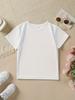 Summer Fashion Girls Short Sleeve T-Shirt Cat Cartoon Pattern Print Casual Top