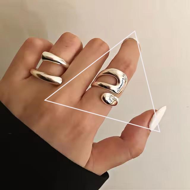 925 Sterling Silver Trend Arched Wide Ring For Female Geometry Punk Design Jewelry Asymmetric Gift Dropshipping