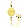 1Pcs 3 in 1 USB Car Charging Cable Retractable Charger Cable For Chevrolet Sail Onix Corsa Aveo Captiva Sonic Spark S10 Tracker Trax Colorado Malibu