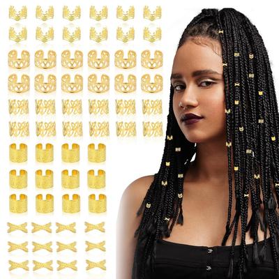 60 Pièces Manchettes d'Oreille Anneaux pour Cheveux Tressés - Style Tendance Européen & Américain