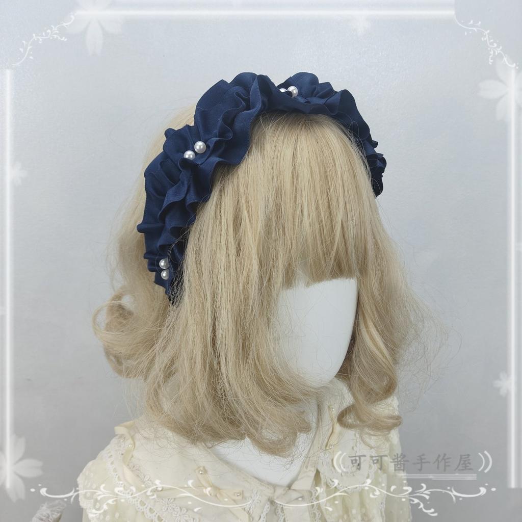 Handmade Doll Pearl Headband French Retro Headband Lolita Hair Accessories Headband