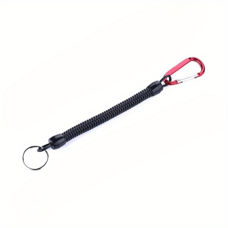Fishing Lanyards 22cm Retractable Coiled Tether with Carabiner Boating Fishing Rope Retention Rope Fishing Tools Tackle