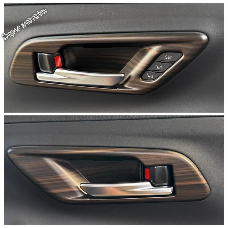 Gear Shift Water Cup Panel / Window Lift / Armrest Box Cover Trim For Toyota Crown  2024 2025 Wood Grain Look Accessories