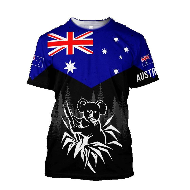 Australien Flagge T-Shirts Herren T-Shirt Camouflage Print Sweatshirt Sommer Rundhals koala Jersey Mode Kurzarm Kleidung Tops