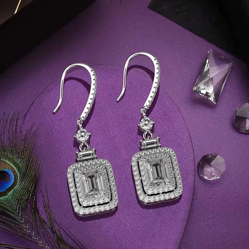 2026 New Colorful Crystal Zircon Bridal Earrings, European and American Personalized Fashion Trend, High End Jewelry