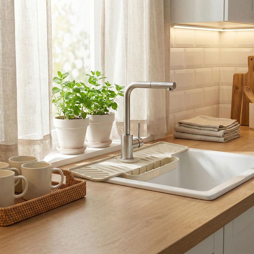 Kitchen Faucet Pad Bathroom Sink Hand Basin Foldable Pad Silicone Absorbent Pad