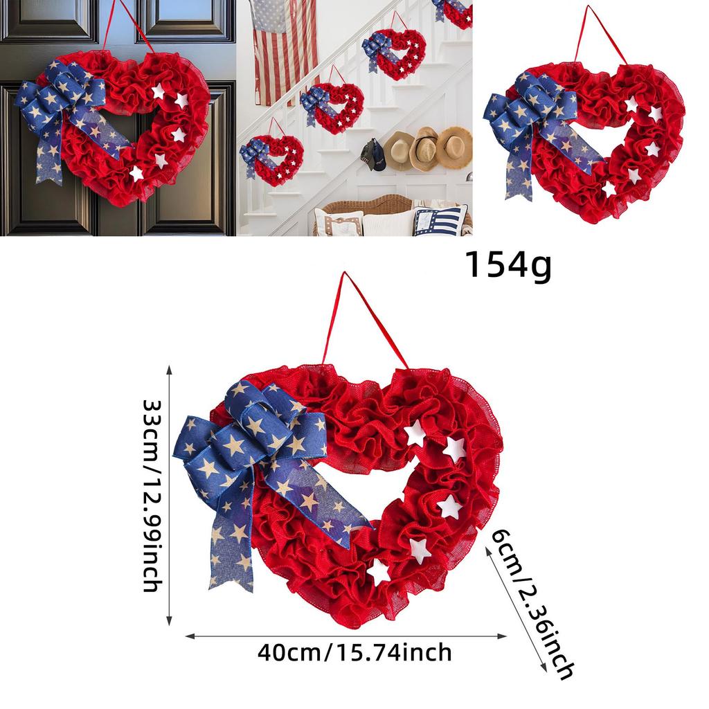 Unabhängigkeitstag Wandbehang Mit Schmetterlingsknoten Herzgirlande Für Wohnkultur