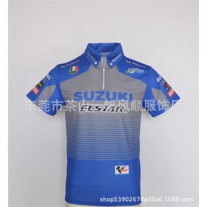 Unisex Off-Road Racing Polo Shirt Short Sleeve Collared T-Shirt Breathable Sporty Casual Fit