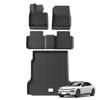 for Xpeng P7/P7i 2022 2023 2024 Car Floor Mats Cargo Liner Trunk Pad TPE 3D Foot Mat Waterproof Odorless Tray BLACK