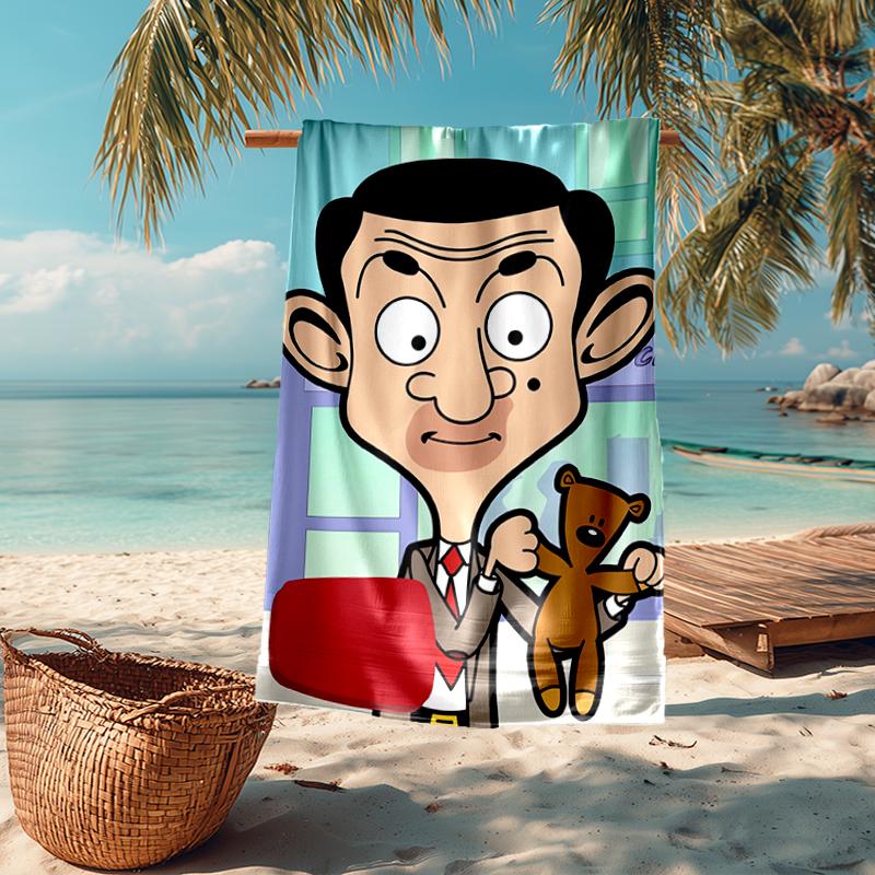 Ultra-Soft Beach Towel with Mr. Bean Theme,Ideal for Pool - Camping, Diving - Perfect Travel Essential, Vibrant Beach Towel.