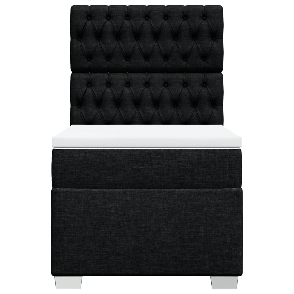 Vidaxl Continental Bed with Mattress, Black, Fabric 90X190 Cm