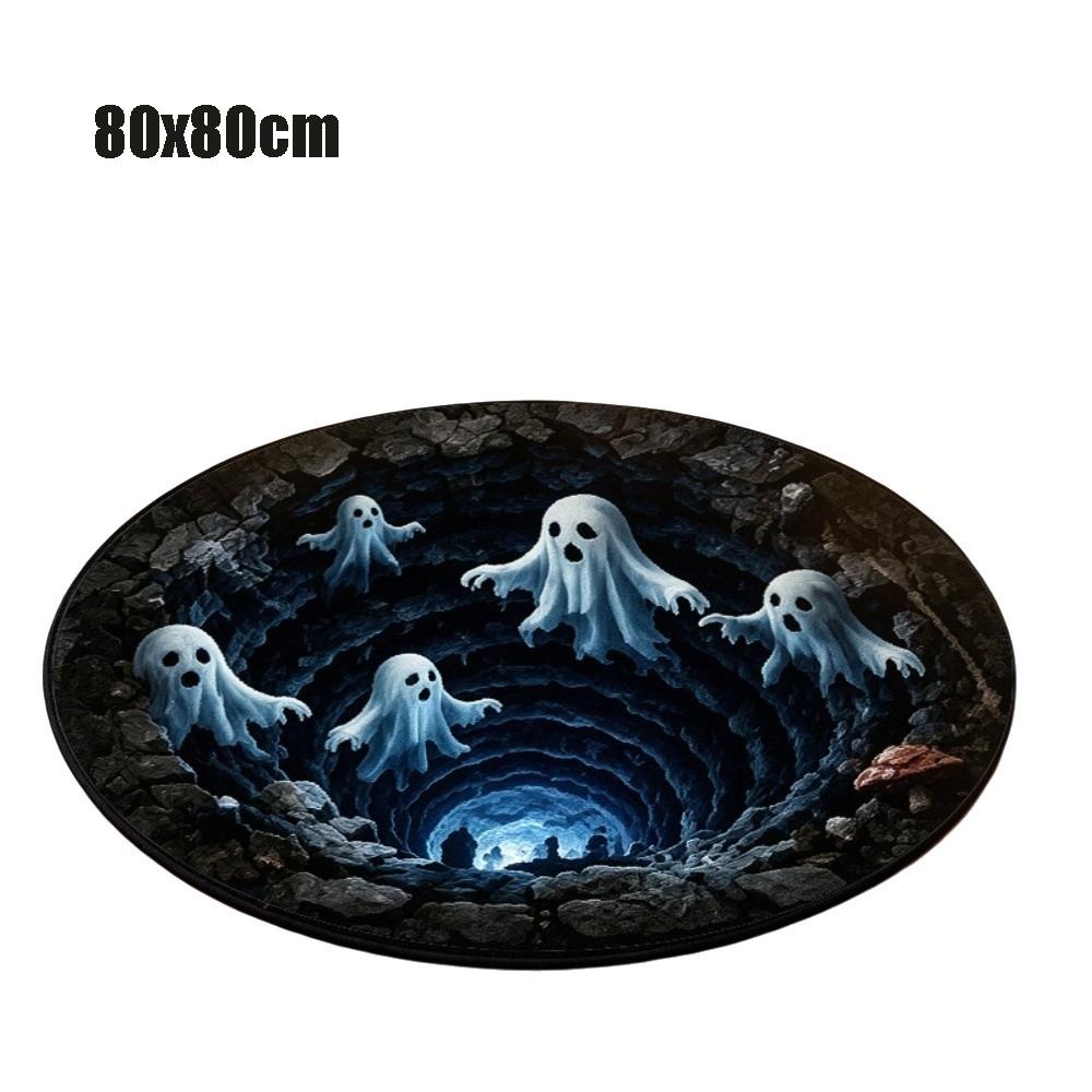 3D Special-shaped Round Carpet Crystal Velvet Optical Illusion Rug Floor Mat Living Room Decor