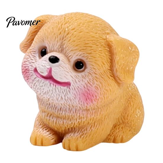 Small Decorative Figurines 2Pcs Mini Dog Figurines, Cute Resin Puppy Miniature Animal Figures, Car Dashboard Decorations Ornaments for Micro