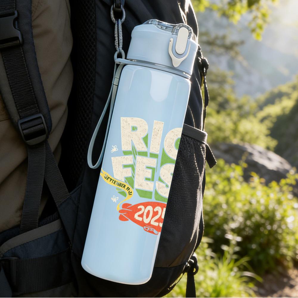 1PC Boy Cartoon Colorful Retro Print 750ml Portable Sports Water Bottle Leakproof Gym Outdoor Travel Drink Cup