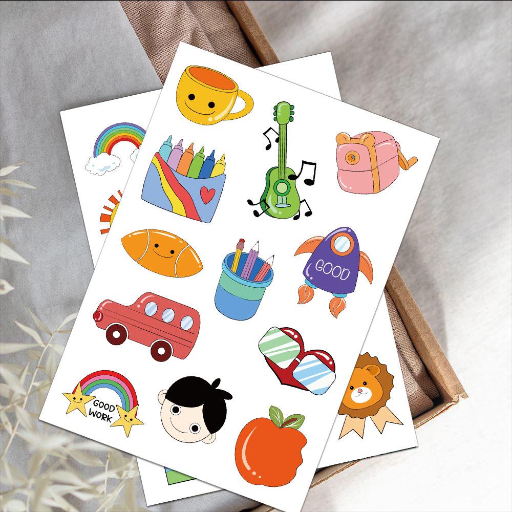 8-Sheet Cartoon Back-to-School Reward Stickers for Phone Cases and Notebooks