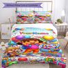 Dora Explorer Customize Your Name Bedding Set Breathable Duvet Cover with Pillowcases Home Decoration Birthday Gift