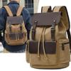 Vintage Canvas Backpack: Large Capacity, Travel & Laptop Bag with Drawstring Flap for Men