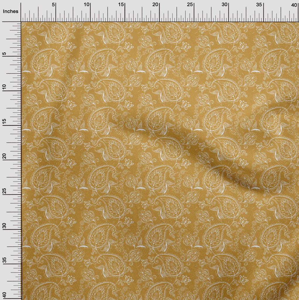 oneOone Cotton Flex Gamboge Yellow Fabric Block Sewing Craft Projects Fabric Prints By Yard 40 Inch