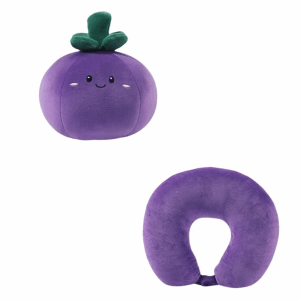2 in 1 Cute Fruit Neck Pillow Cartoon Fruits Deformation Pillow  Home Relaxation Mangosteen