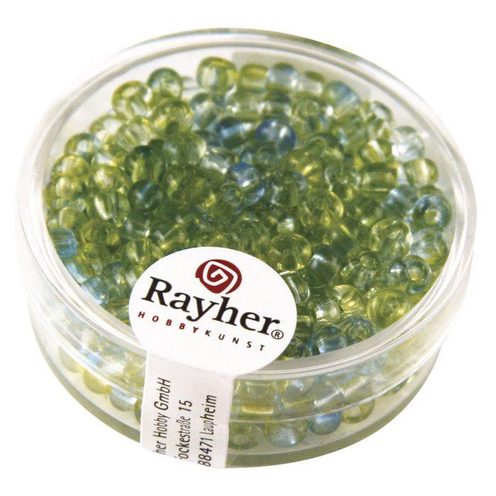 Rocailles,ø 4 mm, Two Tone, bleu lagon, boîte 17 g