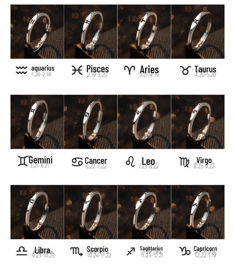 Bague Réglable en Argent S925 Arbre Banyan Constellation Scorpion pour Femme