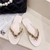 Bequeme und modische Allround-Strandschuhe Rutschfeste weiche Sohle Lässige Flip-Flops Strasskettchen Flache Hausschuhe