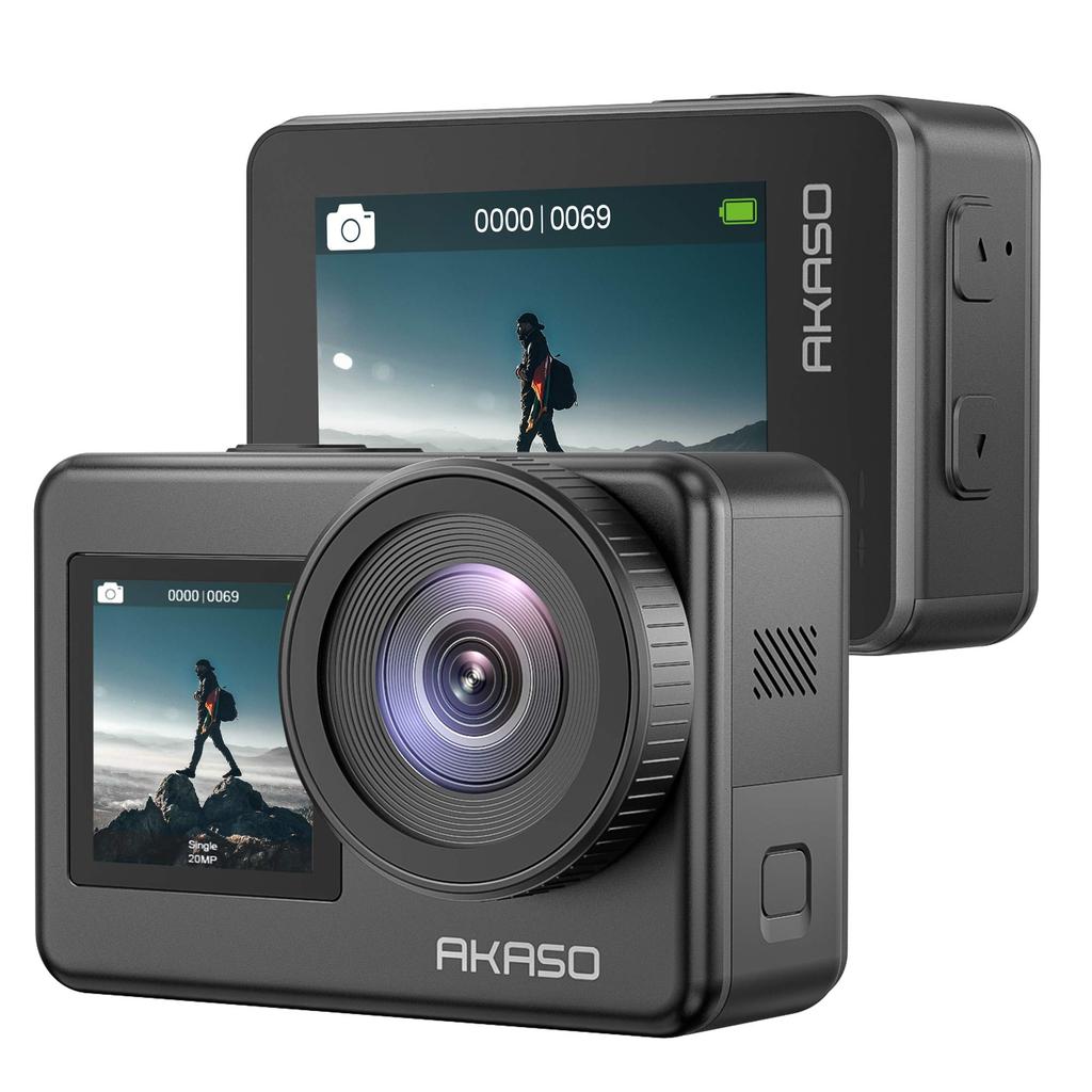 AKASO Brave 7 4K Action Camera 30FPS IPX8 Waterproof 10M 20MP Dual Screen