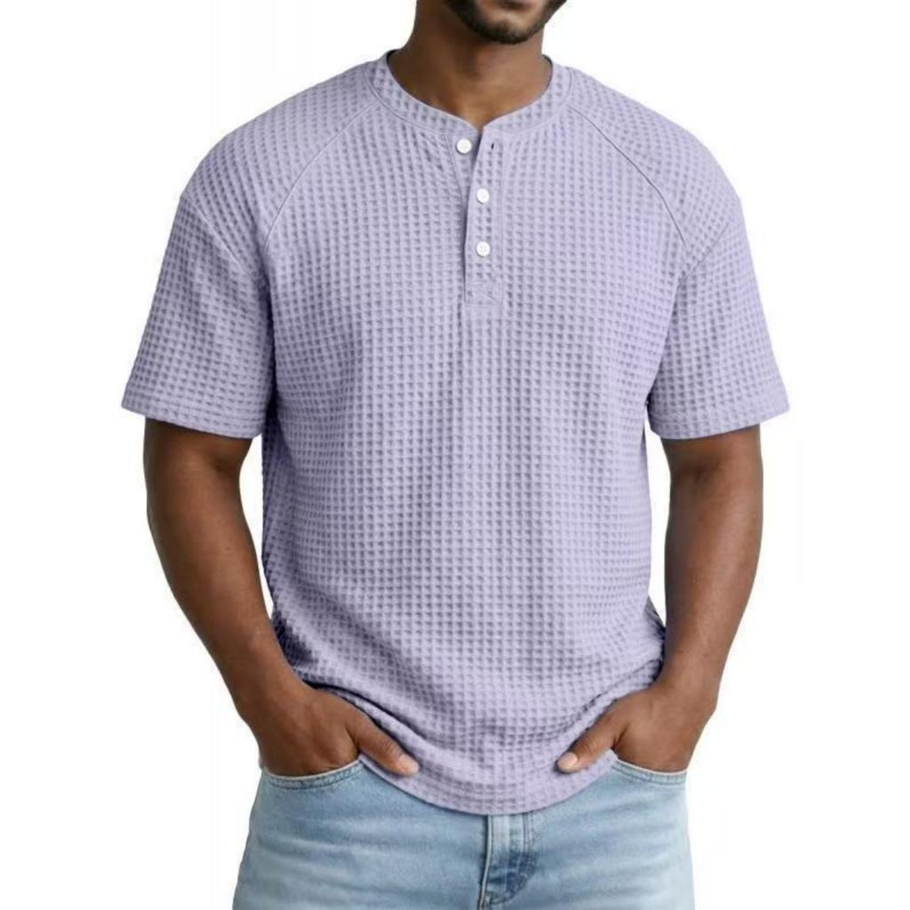 Men's Casual Fashionable Loose And Soft Breathable Short-sleeved Top.