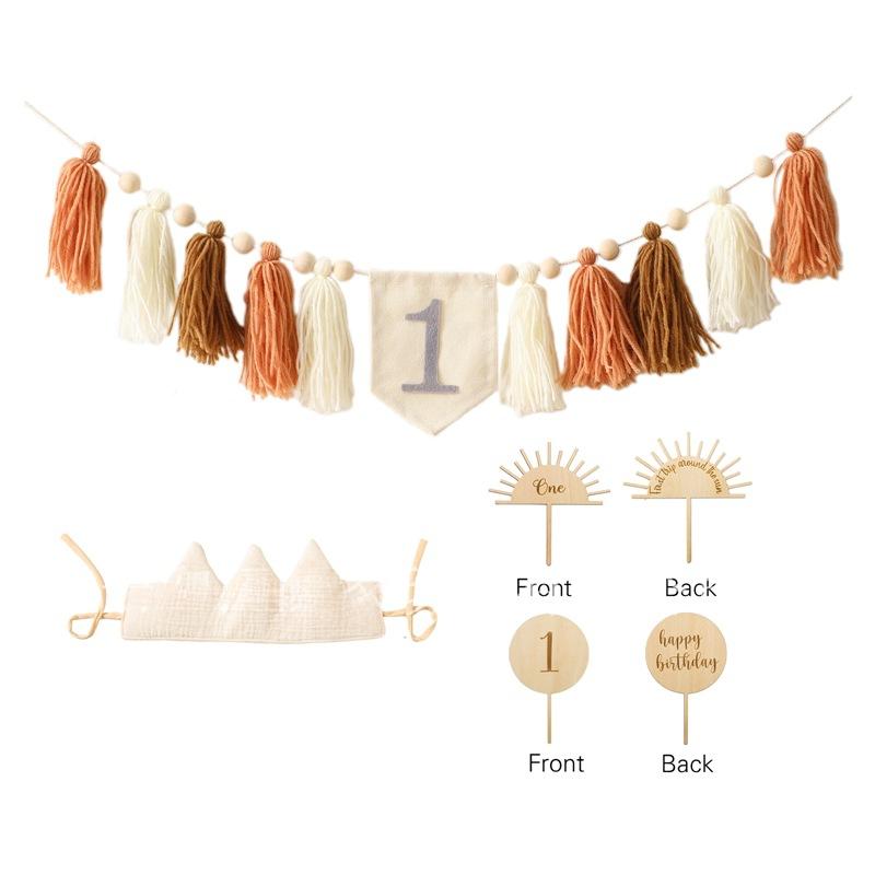 

Баннер на день рождения ребенка, парчовый флаг, набор декораций, реквизит для дома, памятный реквизит для фотосъемки на детский день рождения