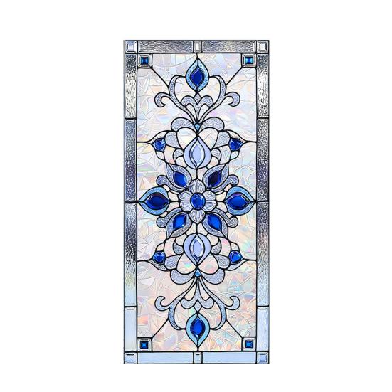 Stained Glass Window Privacy Film Vintage Decorative Frosted Static Cling Waterproof Reusable UV Sun Blocking Glass Sticker Cover