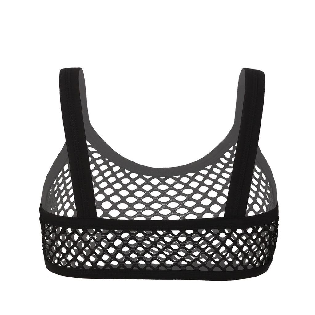 Women Sexy See Through Fishnet Bra Top Mesh See Through Unlined Bralette Cropped Tank Tops