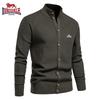 Lonsdale Embroidered Autumn and Winter New Trend Solid Color Cardigan Men's Sweater Business High-quality Sweater Knitted Sweater