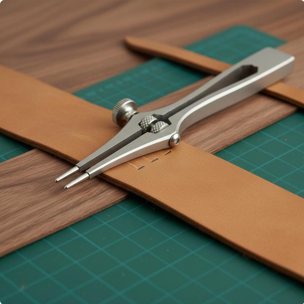 Adjustable Spacing Leather Perforate High Carbon Stainless Steel Leatherworking Tool for DIY Hobbyists