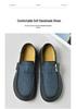 Men's British Style Genuine Leather Casual Slip-On Loafers - Soft Sole, Breathable & Matte Finish