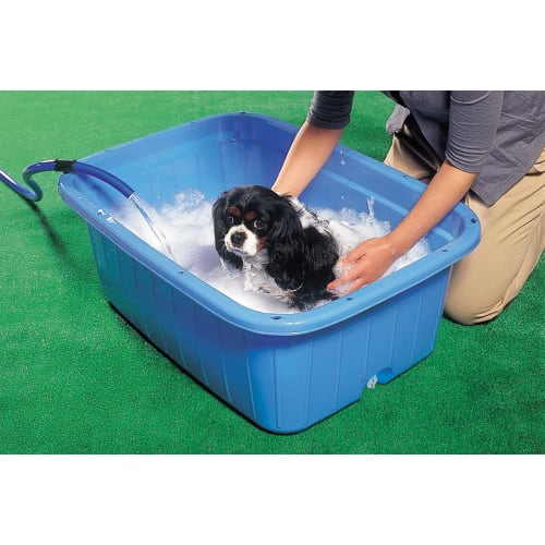 Sanko Plastic King Tub, Square, 78L, with Drain Plug, Blue