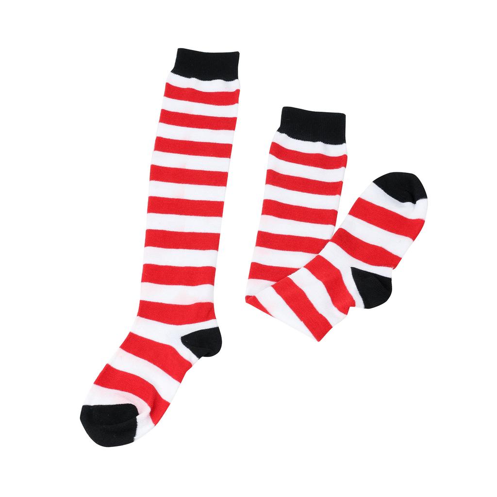 Christmas Striped Socks for Women Cute Thigh High Socks Winter Leg Warmers Knee High Sock Warm Long Stockings Streetwear