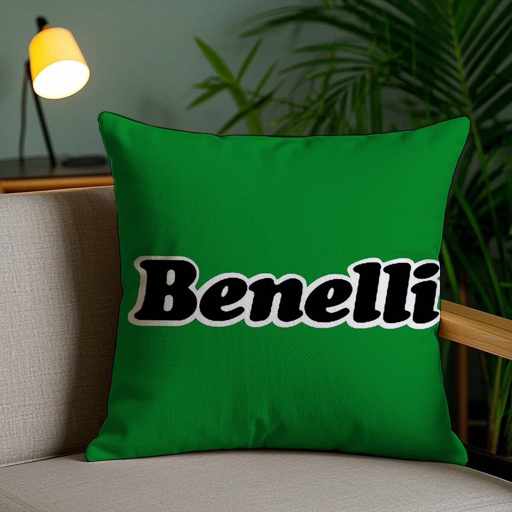Cool B-Benelli Pillow Case Home Dorm Chair Back Short Plush Double-Sided Printing Office Nap Time Cushion Cover