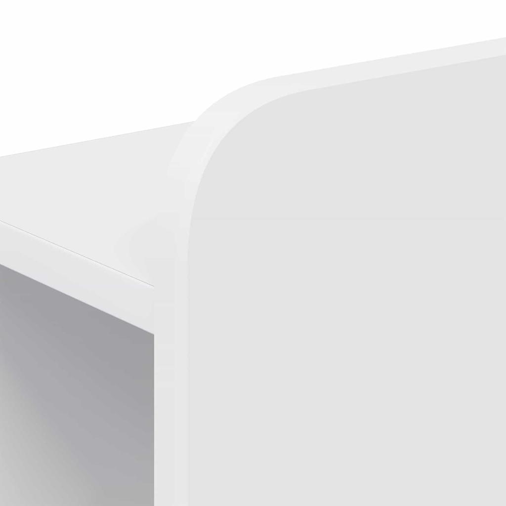 Headboard Cabinet with Storage High Gloss White Particleboard