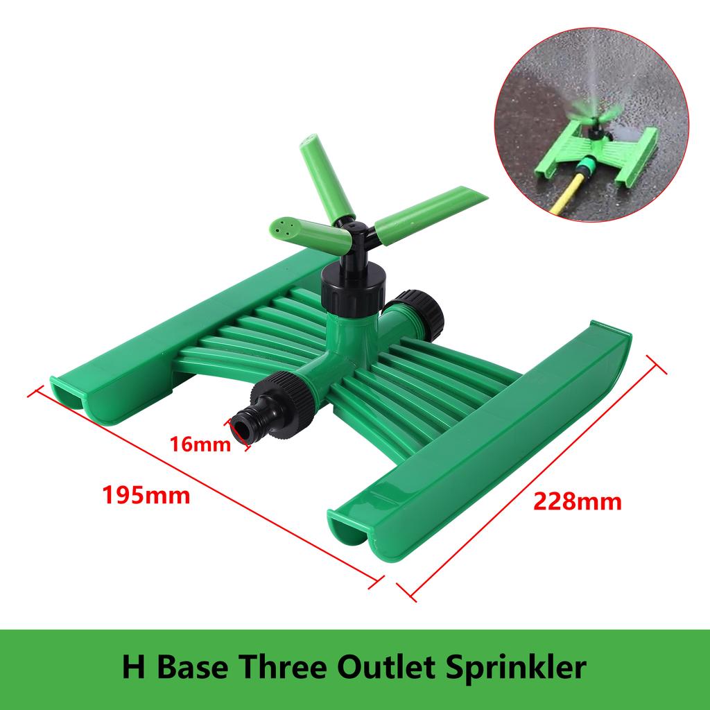 360 Degree Rotary Sprinkler 3 Arm Base Sprinkler Adjustable Spray Direction 1/2" Quick Connector Garden Yard Lawn Sprinkler