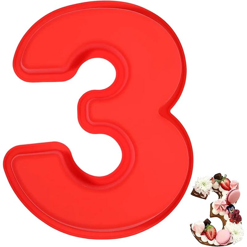 10 Zoll 0-9 Zahlenform Kuchenform Digitale Form 3D DIY Fondant Schokoladenformen Silikon Kuchenform Kuchen Dekorationswerkzeuge