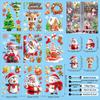 3D Santa Claus & Reindeer Static Clings for Windows - Self-Adhesive Christmas Decorations