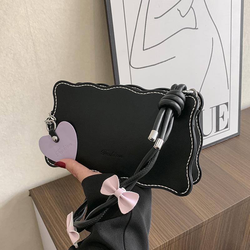 

Bow twist rope love hand-woven bag DIY material bag homemade cookie bag for girlfriend gift чорний