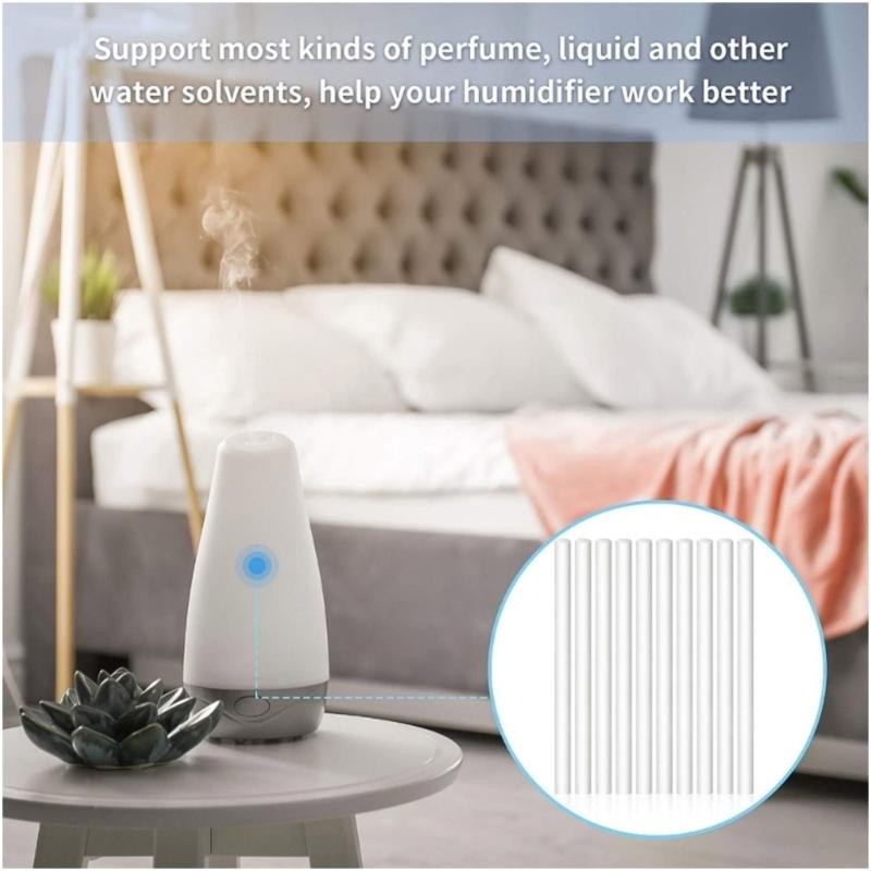 50pcs High Efficiency Cotton Wick Refills Filter Sticks for USB Mini Humidifiers Cool Mist Diffuser Replacement Wicks