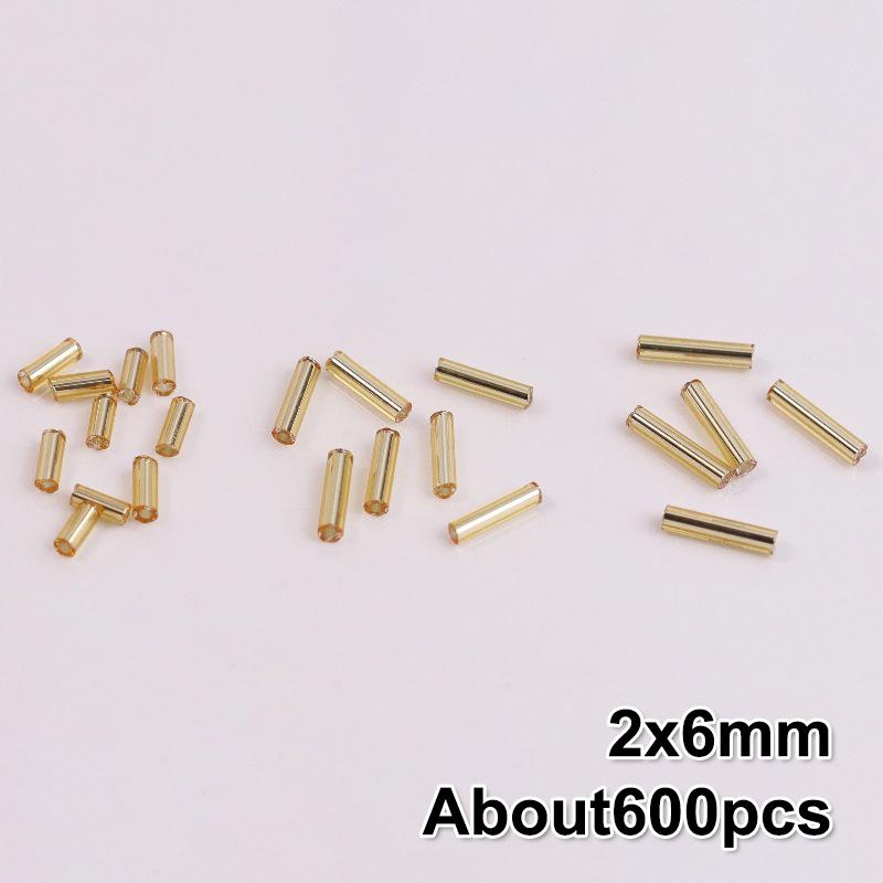 2x6mm Bunte Silberkern Tschechisches Glas Saatperlen Röhrenförmige Abstandshalterperlen Für Schmuckherstellung Bekleidung Nähzubehör