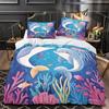 3D Printed Microfiber Dolphin Quilt Cover Sets All Season Bedding Set With Pillowcase Ocean Art Duvet Cover For Home Decoration
