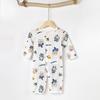 Baby Langarm-Bodysuit aus Bambusfaser: 3-24 Monate, Atmungsaktiver Druckknopf im Schritt, Nahtlos für den Sommer