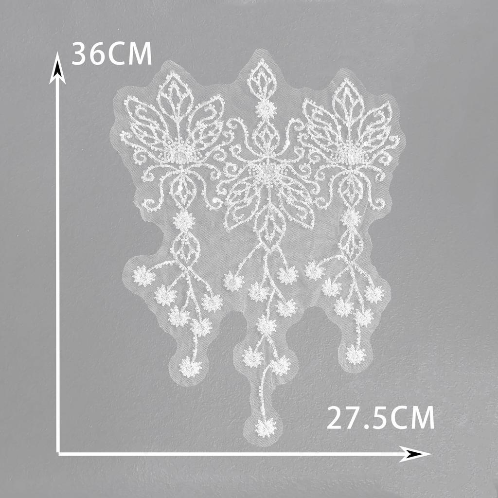 Black And White I Polyester Embroidery Bead Embroidery Sewing Lace Collar Diy Decorative Clothing Single Flower Accessories Clothing Accessories