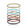 7Pcs Women Bracelets Beaded Colorful Jewelry Elastic Contrast Color Beads Anklets Bracelets for Beach