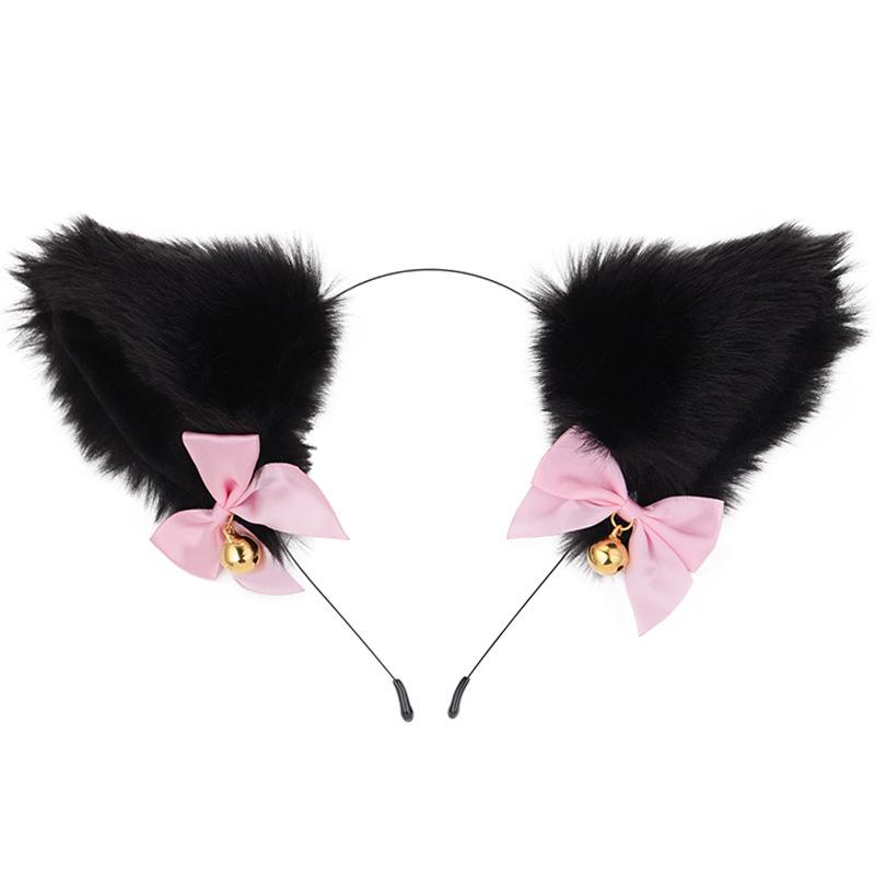 Cat Ears Bell Headband - Cosplay Catwoman Hair Accessory for Christmas & Halloween