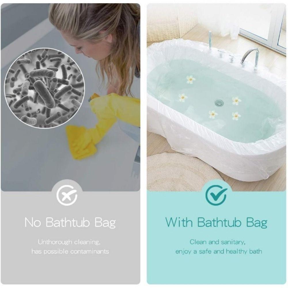 10PCS Individually Bathtub Soaking Bags Waterproof Hotels Bathtub Liner for Home
